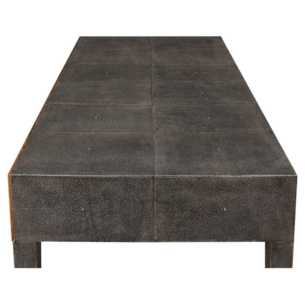 Levi Modern Classic Antique Grey Shagreen Leather Desk|