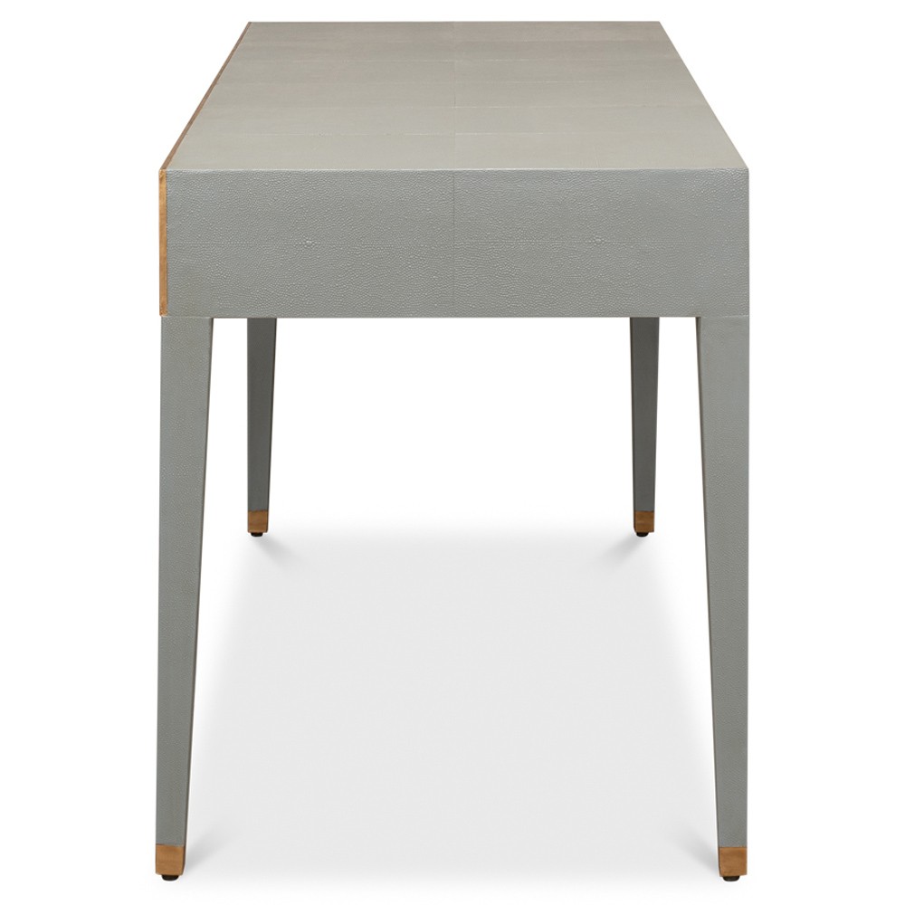 Levi Modern Classic Grey Shagreen Leather Desk|