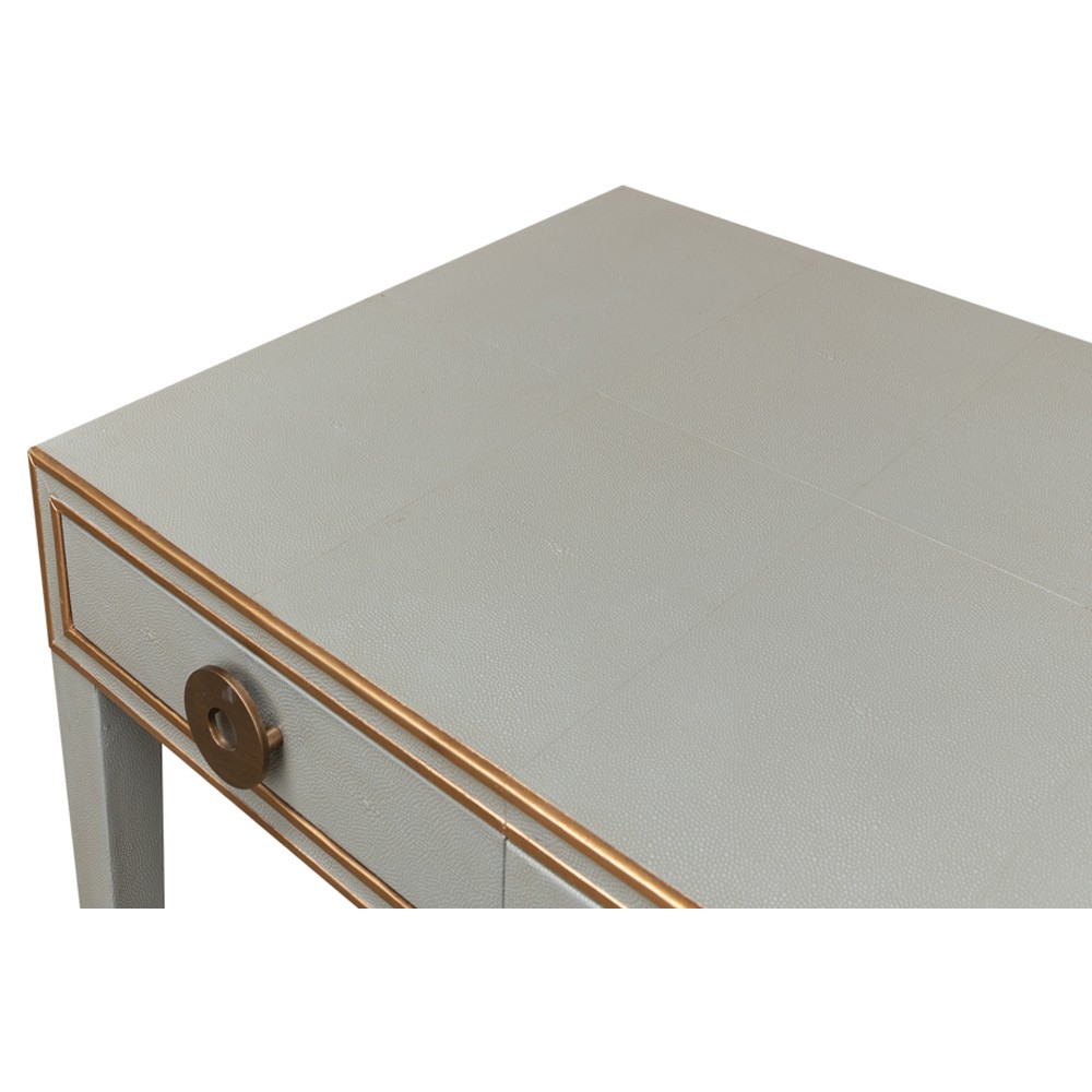 Levi Modern Classic Grey Shagreen Leather Desk|