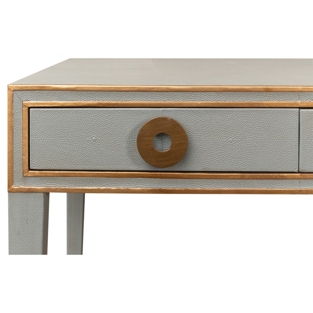 Levi Modern Classic Grey Shagreen Leather Desk|