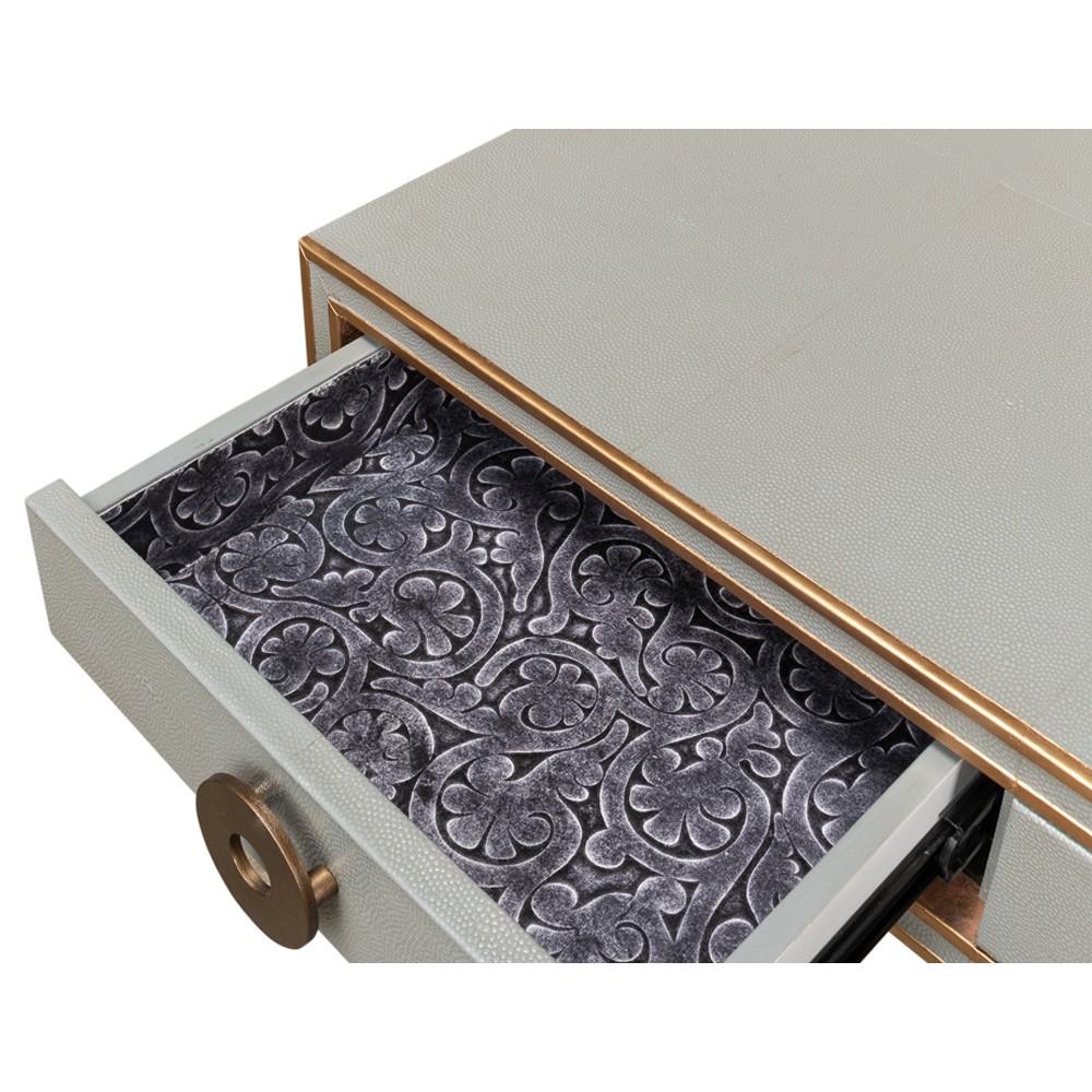 Levi Modern Classic Grey Shagreen Leather Desk|