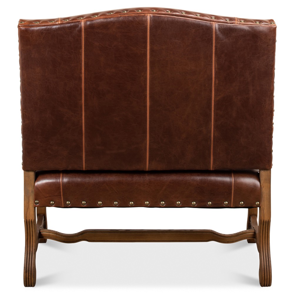 Jackson Updated Traditional Brown Leather Settee|