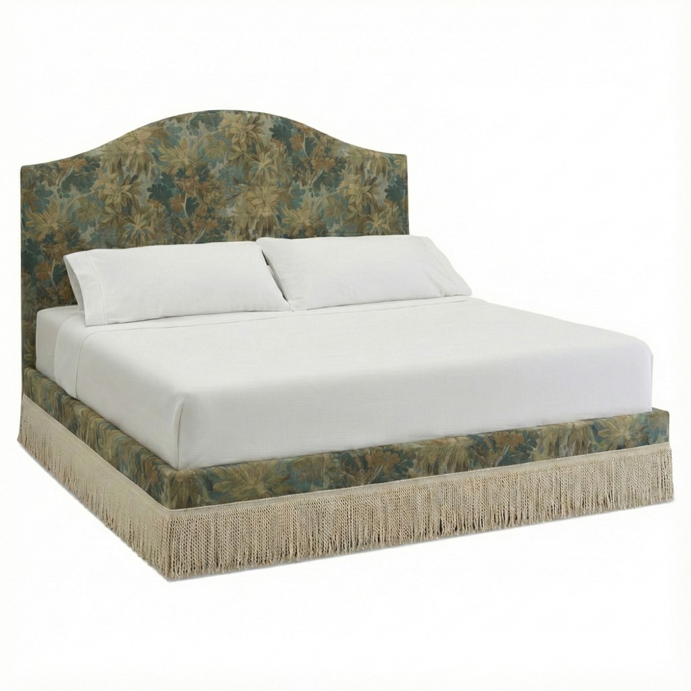 Keena Updated Traditional Verdant Tapestry Velvet Bed - Queen