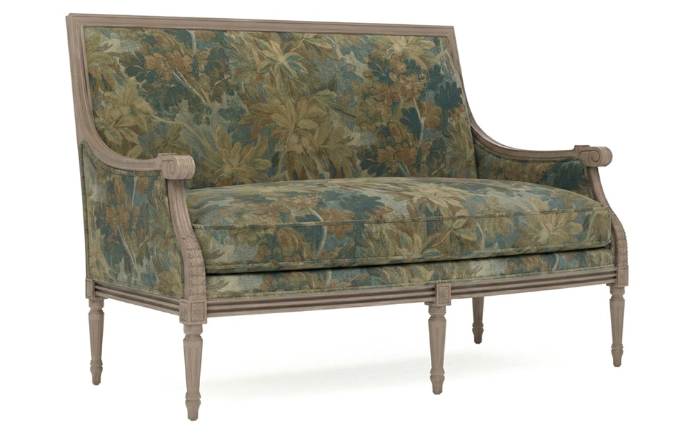 Juliette Verdant Tapestry Velvet Driftwood Settee|