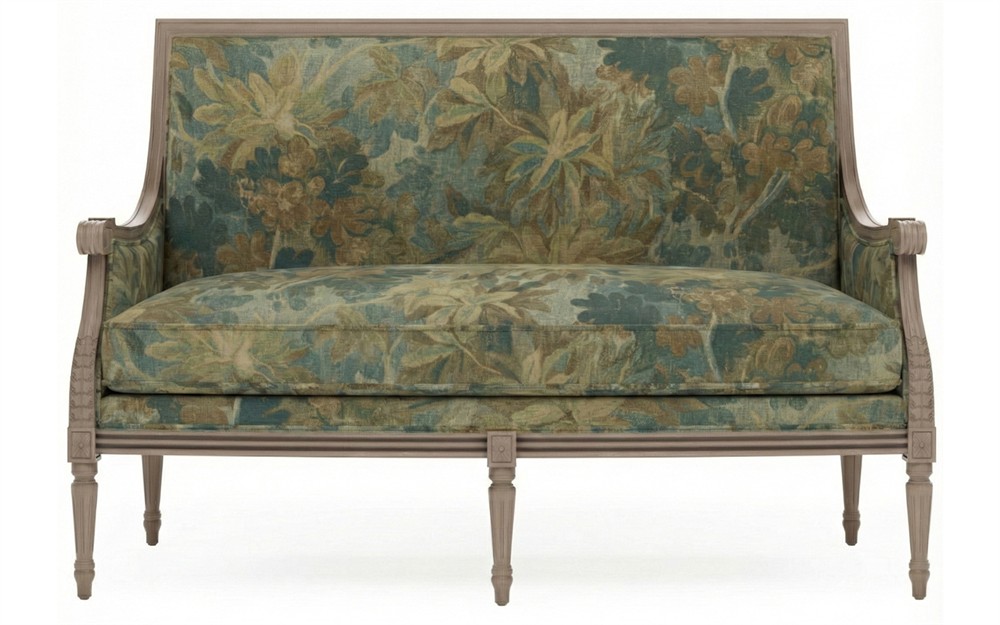 Juliette Verdant Tapestry Velvet Driftwood Settee|