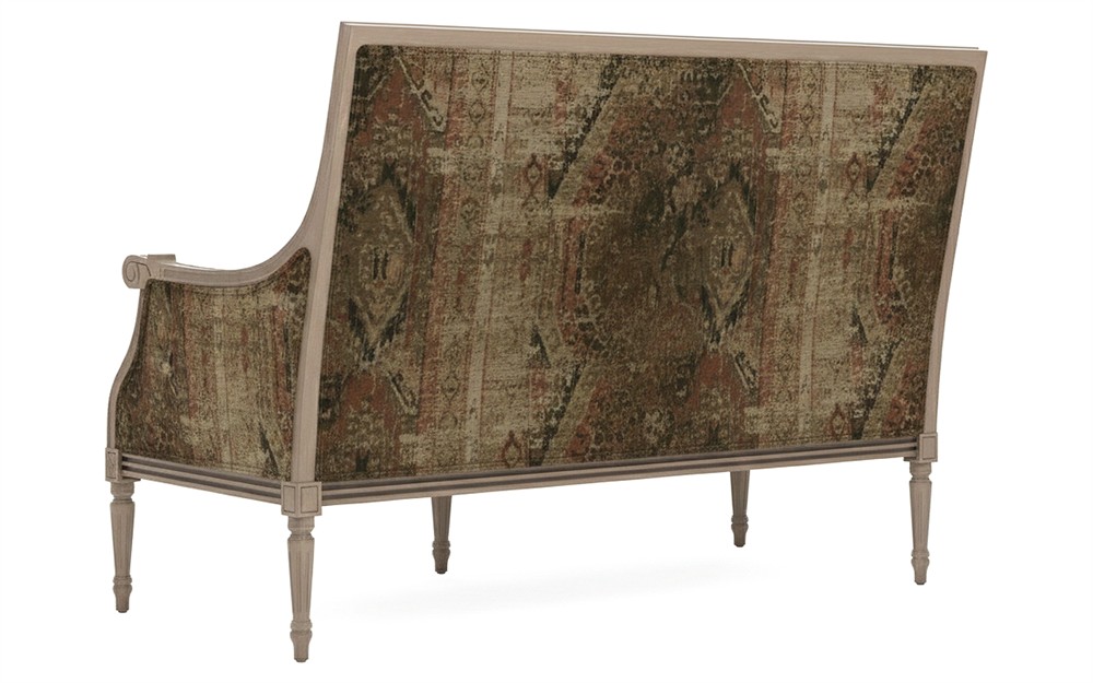 Juliette Burnt Umber Chenille Driftwood Settee|