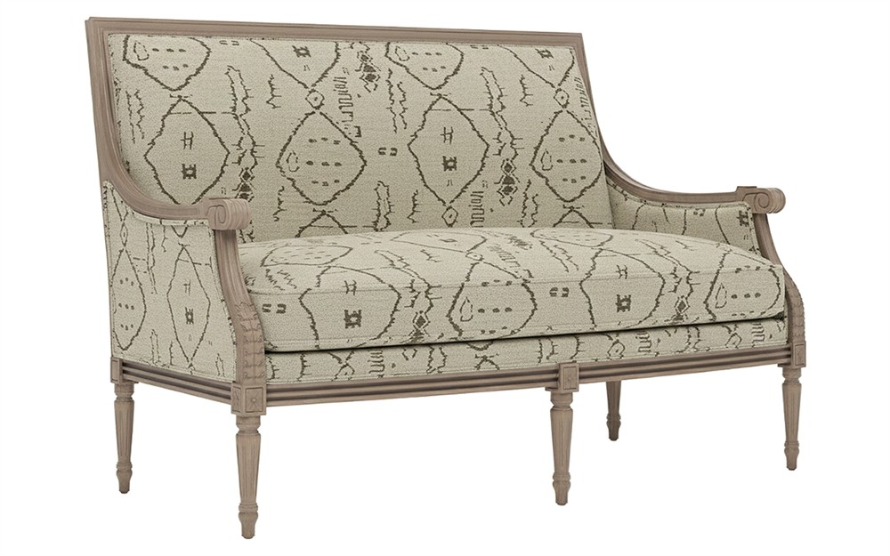 Juliette Argan Natural Textural Weave Driftwood Settee|