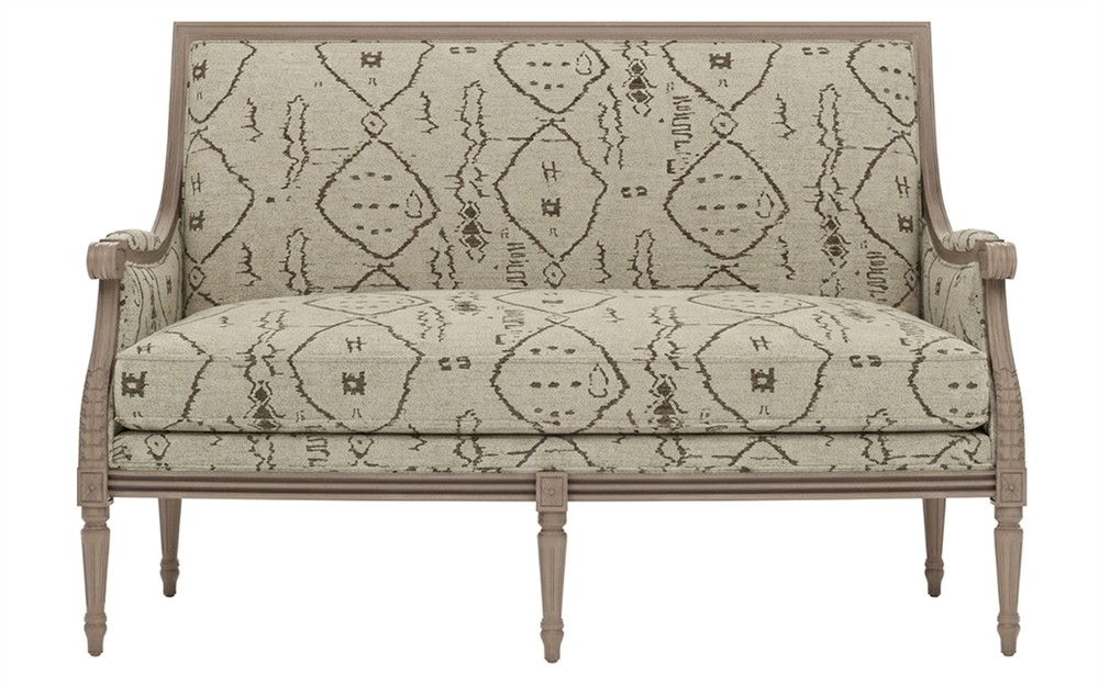 Juliette Argan Natural Textural Weave Driftwood Settee|