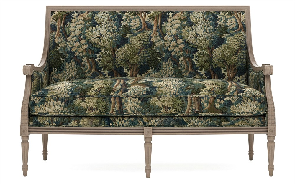 Juliette Tapestry Forest Weave Driftwood Settee|