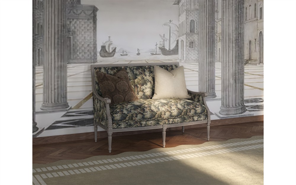 Juliette Tapestry Forest Weave Driftwood Settee|