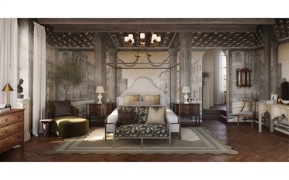 Juliette Tapestry Forest Weave Driftwood Settee|