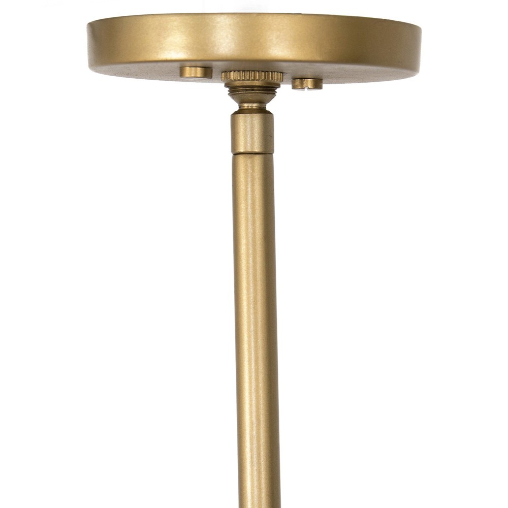 Ashton Rustic Brass Iron Brown Leather Shade Sputnik Chandelier|