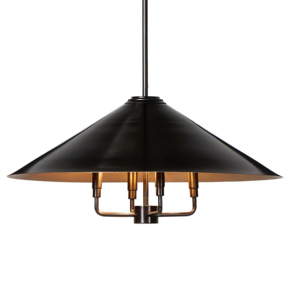 Siriano Updated Traditional Bronze Shade Antique Brass Iron Chandelier|