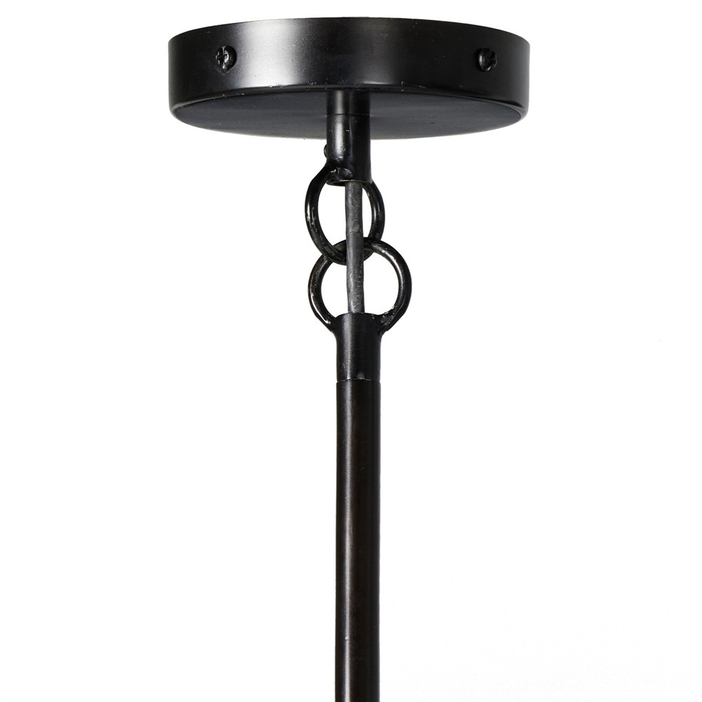 Siriano Updated Traditional Bronze Shade Antique Brass Iron Chandelier|