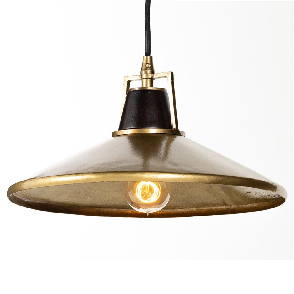 Novak Updated Traditional Antique Brass Iron Single Pendant|