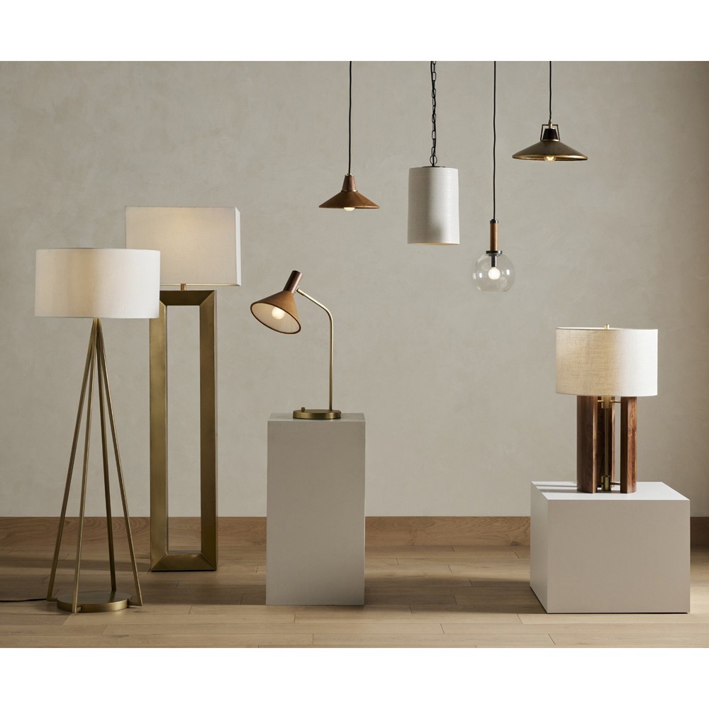 Novak Updated Traditional Antique Brass Iron Single Pendant|