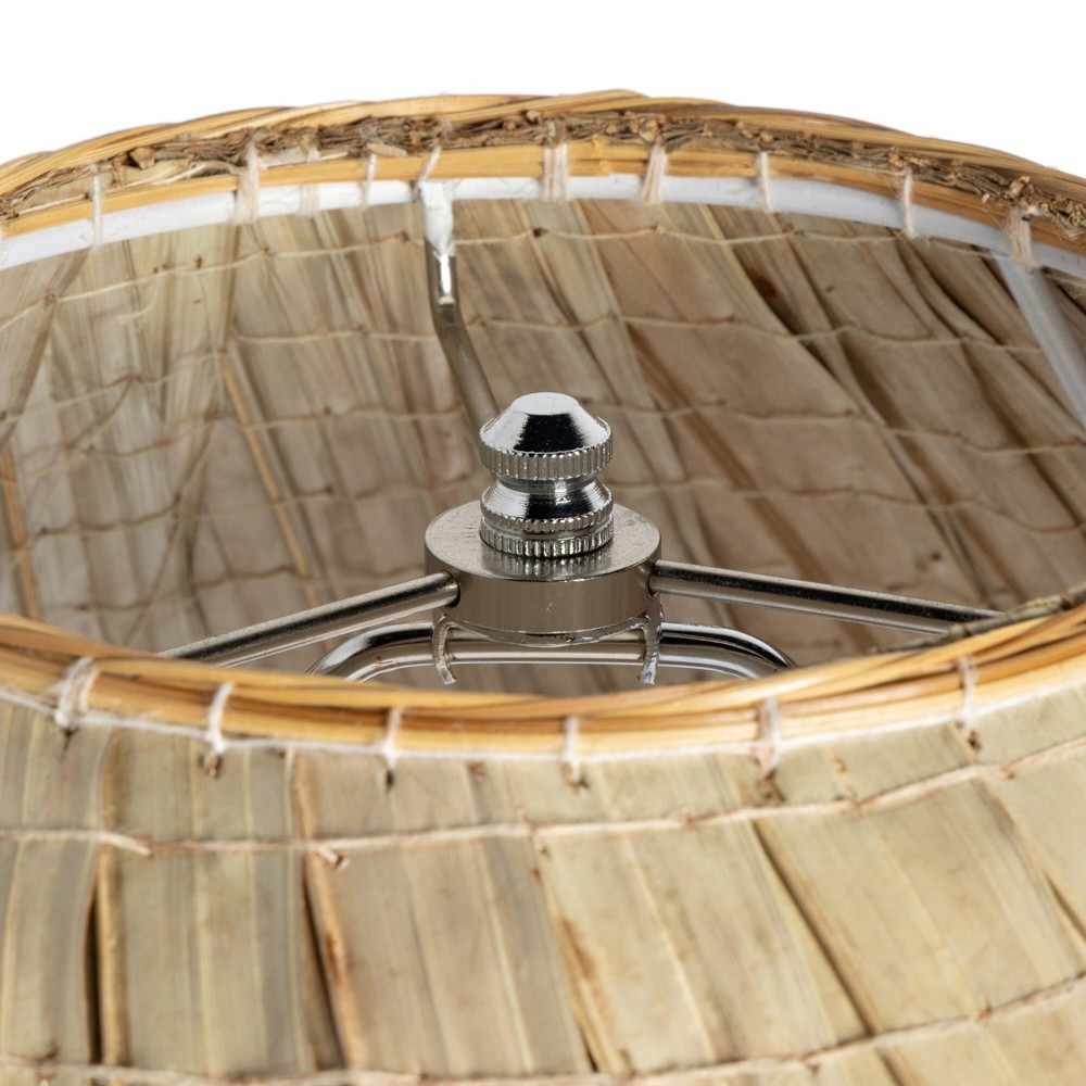 Cobb Coastal Beach Natural Palm Fiber Shade Sand Ceramic Table Lamp|