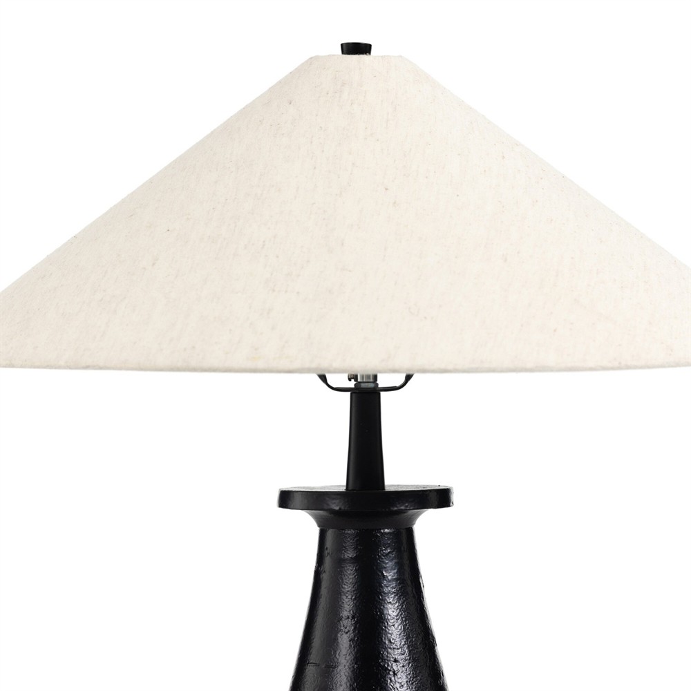 Iris Updated Traditional Matte Black Aluminum Table Lamp|