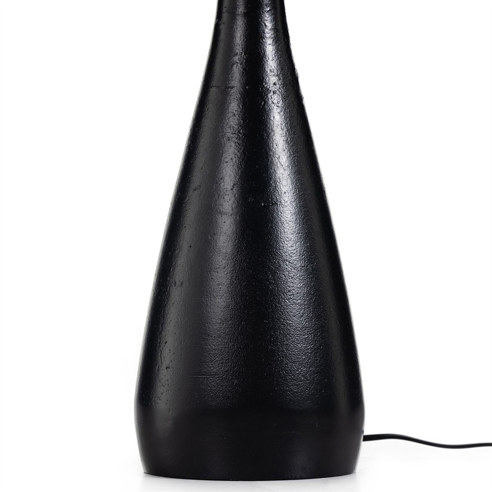 Iris Updated Traditional Matte Black Aluminum Table Lamp|