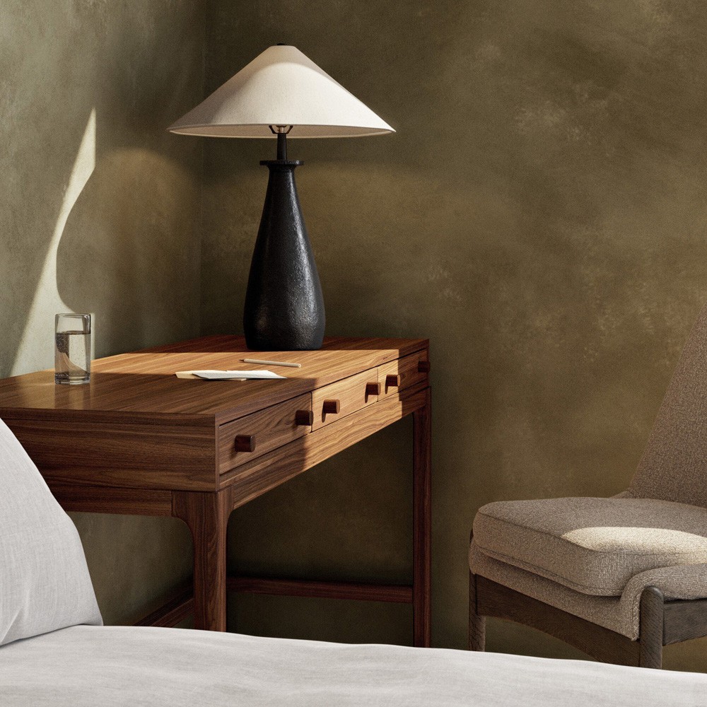 Iris Updated Traditional Matte Black Aluminum Table Lamp|