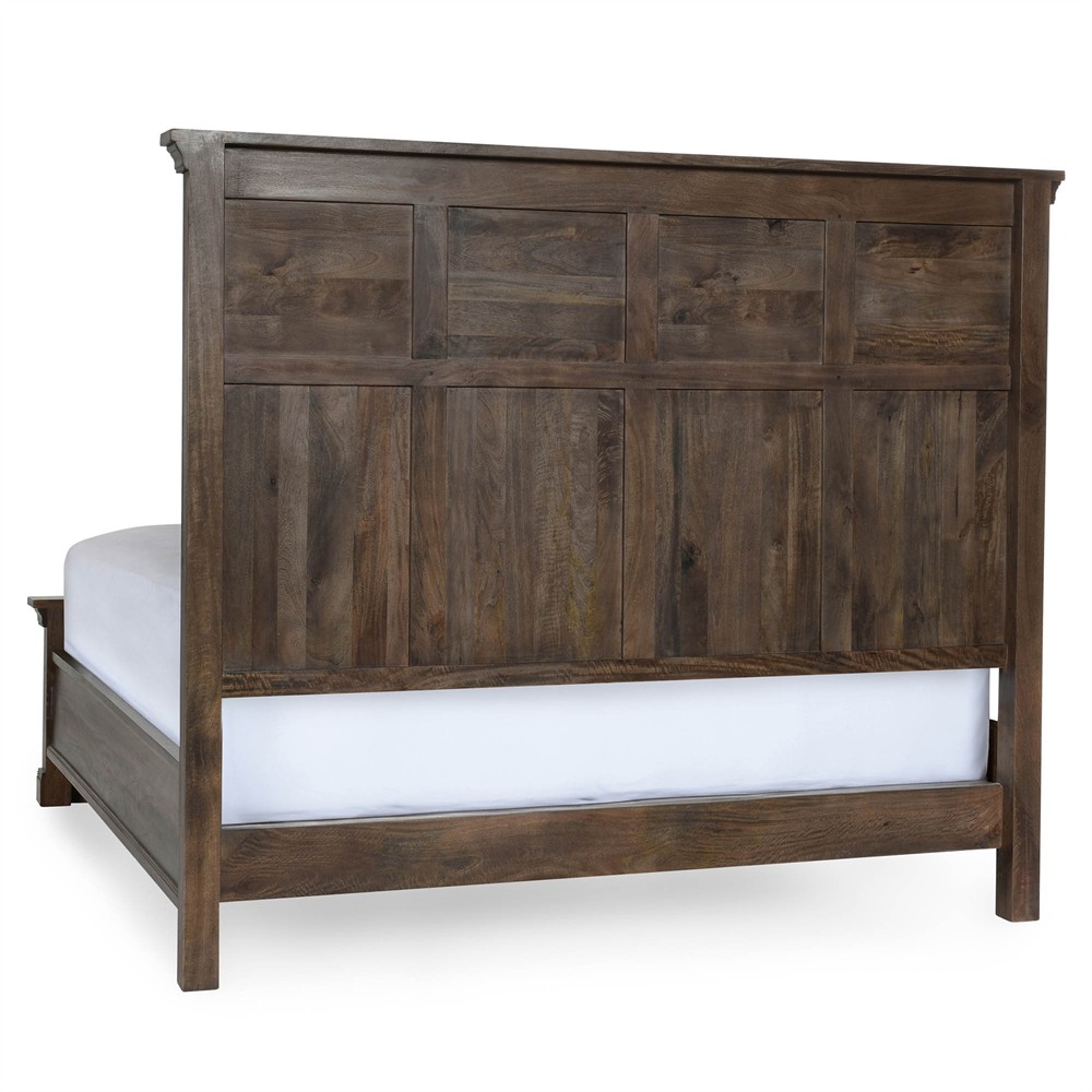 Melany French Country Cocoa Brown Mango Wooden Bed - King|