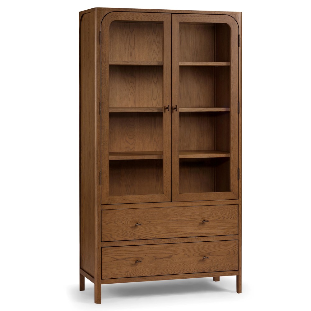 Abdiel Modern Classic Brown Wood Display Cabinet|