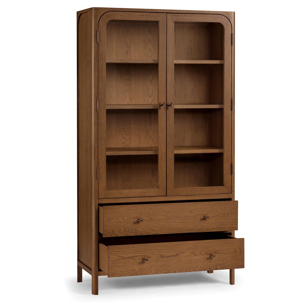 Abdiel Modern Classic Brown Wood Display Cabinet|