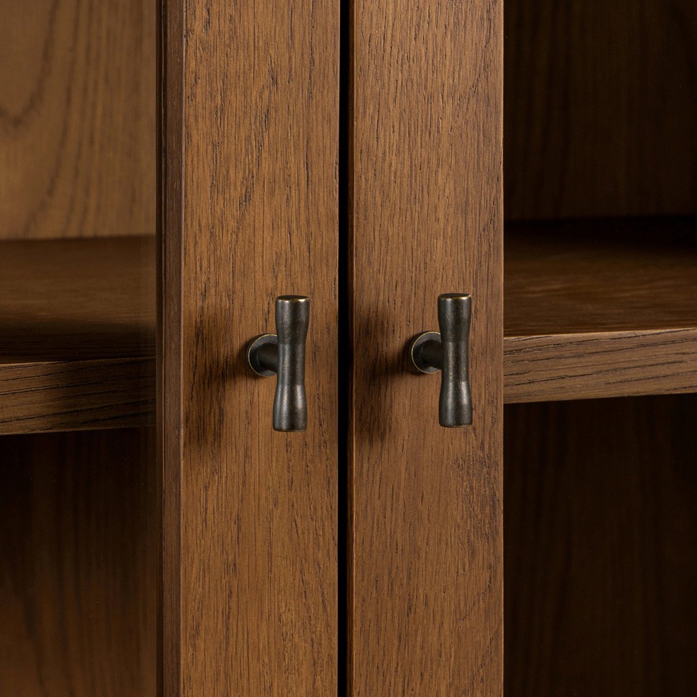 Abdiel Modern Classic Brown Wood Display Cabinet|