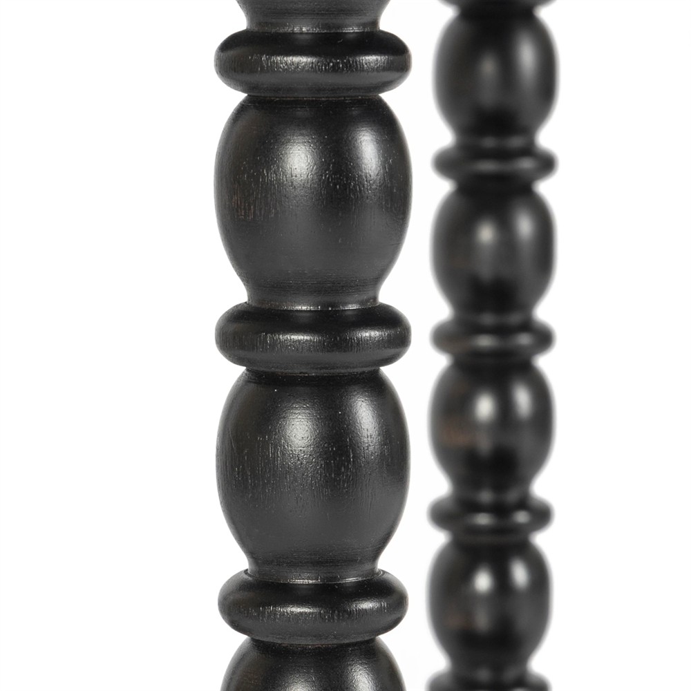 Thomas Updated Traditional Black Acacia Wood Spindle Nightstand|