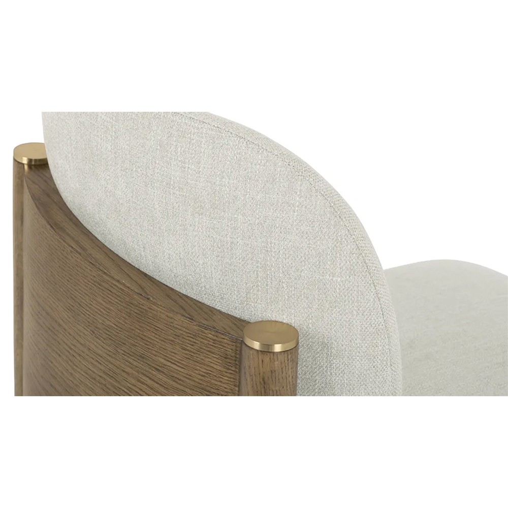 Clia Modern Classic Cream Performance Brown Oak Dining Chair |