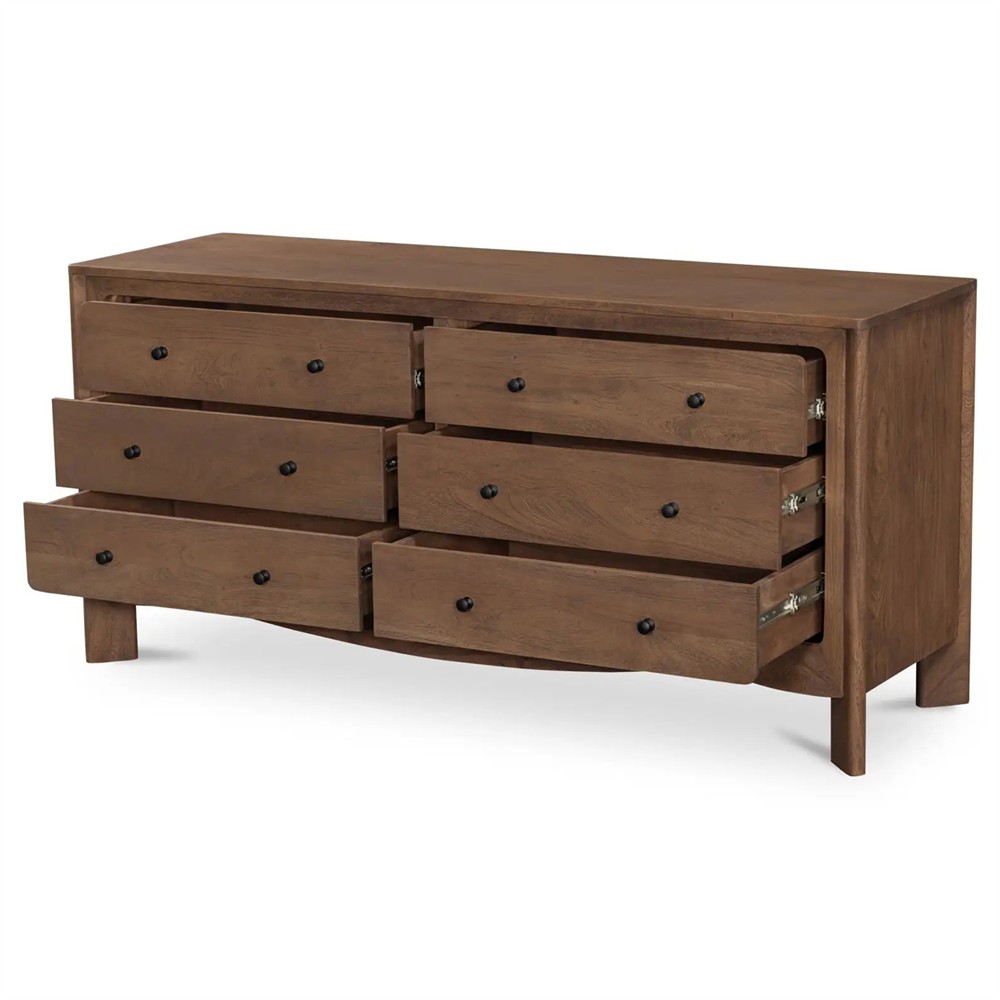 dark brown double dresser Alaine Modern Classic Dark Brown Walnut Oak Double Dresser