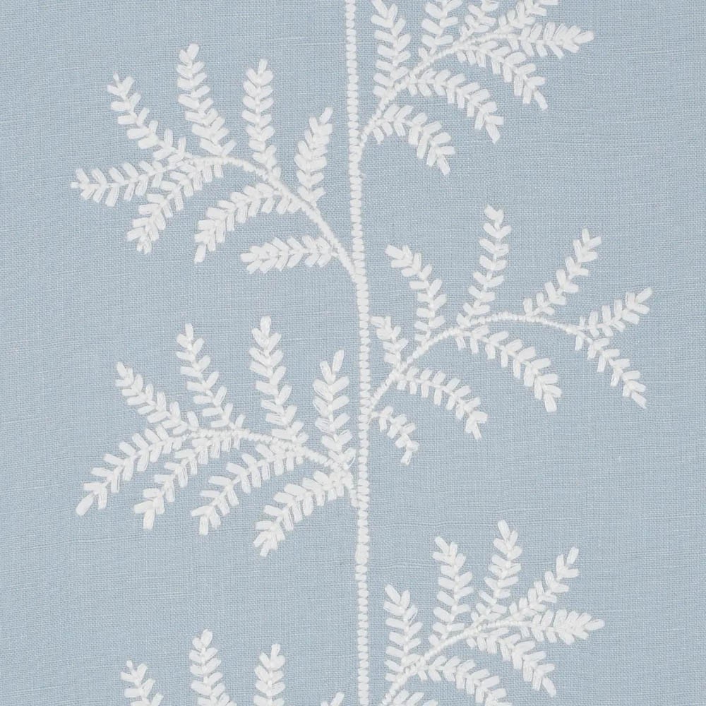 Schumacher Eloise Traditional Sky Botanical Embroidery Wallpaper by the ...