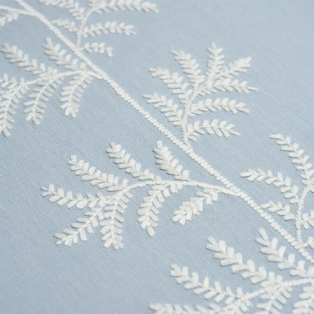 Schumacher Eloise Traditional Sky Botanical Embroidery Wallpaper by the ...