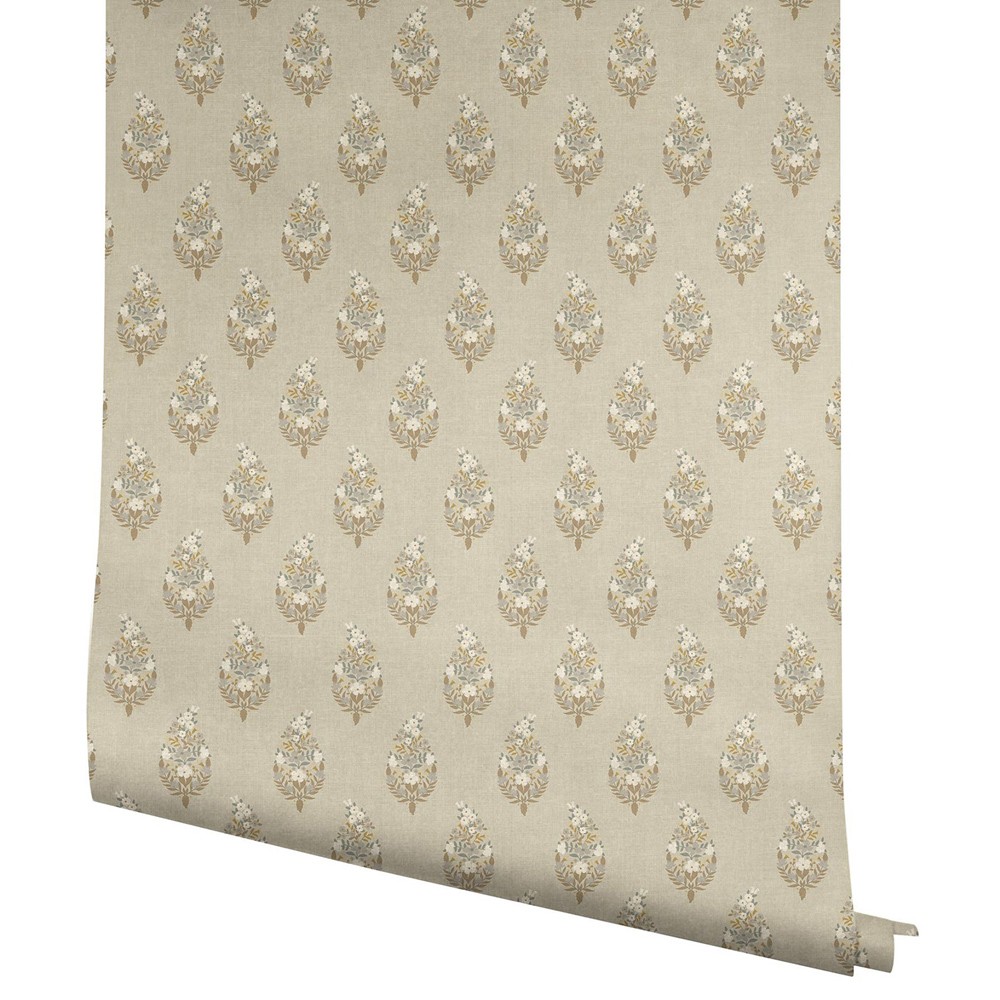 Paisley Linen French Country Wallpaper | Kathy Kuo Home