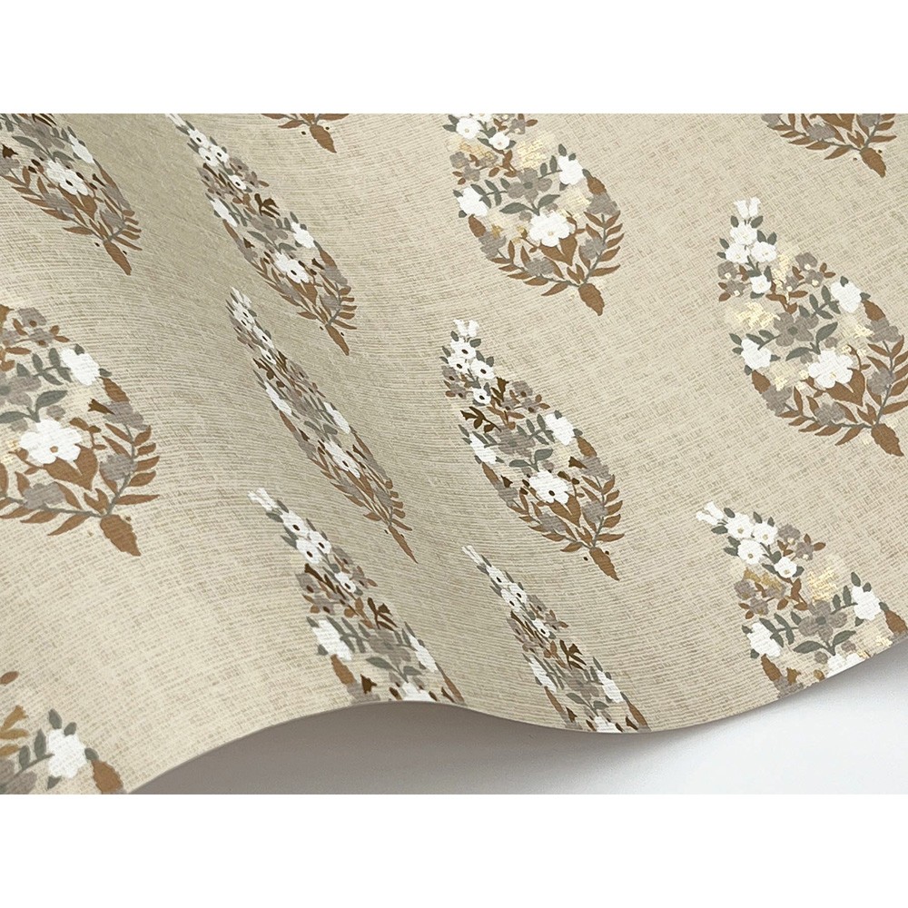 Paisley Linen French Country Wallpaper | Kathy Kuo Home