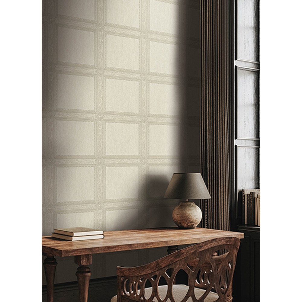 Moorland Ivory Wood Panel Wallpaper | Kathy Kuo Home
