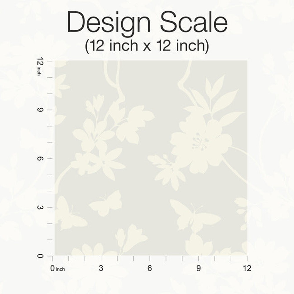 Flutter Vine White French Country Wallpaper | Kathy Kuo Home