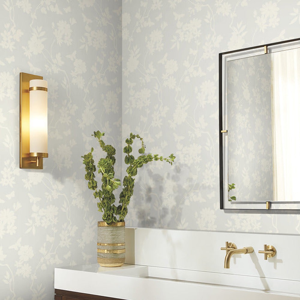 Flutter Vine White French Country Wallpaper | Kathy Kuo Home