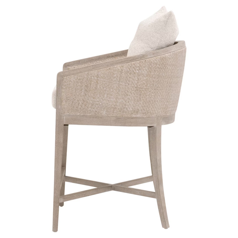 Mason Coastal Beach Cream Performance Grey Oak Counter Stool|