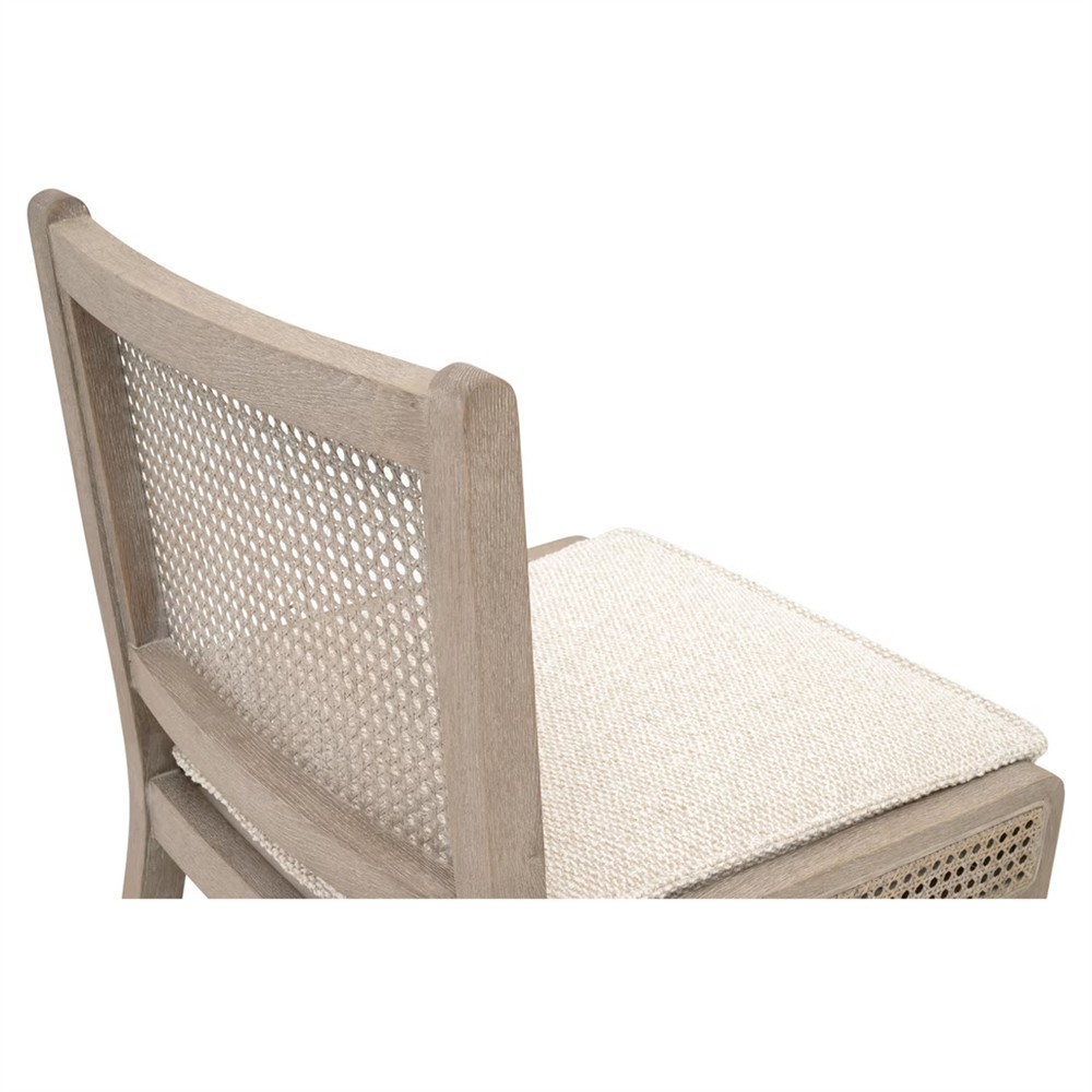 Elias Coastal Beach Cream Performance Woven Cane Counter Stool|