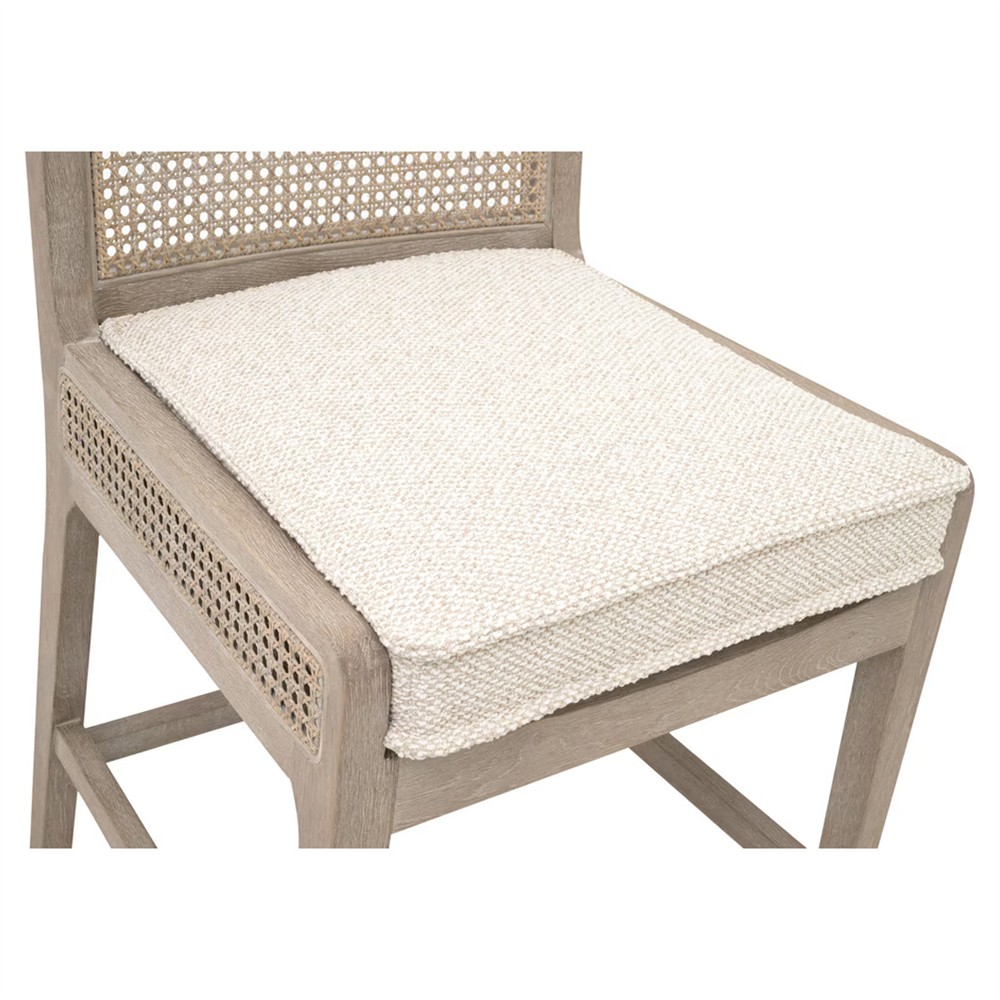 Elias Coastal Beach Cream Performance Woven Cane Counter Stool|