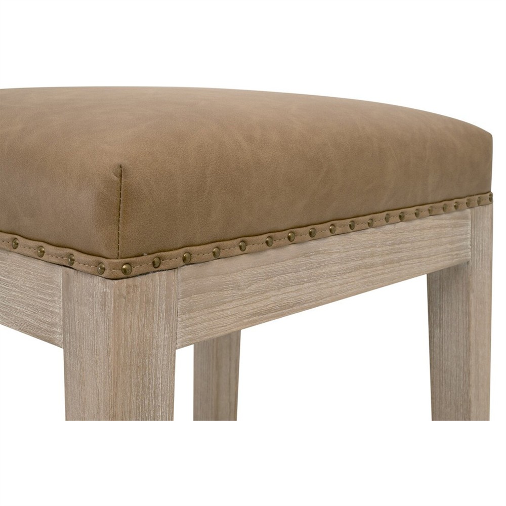 Inaya Modern Classic Grey Ash Wood Counter Stool|