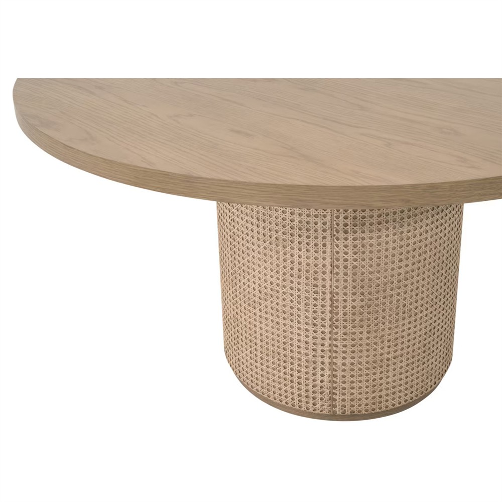 Jameel Coastal Beach Natural Oak Round Dining Table - 54''|