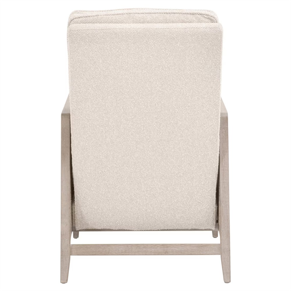 Elias Coastal Beach Cream Performance Woven Cane Recliner Arm Chair|