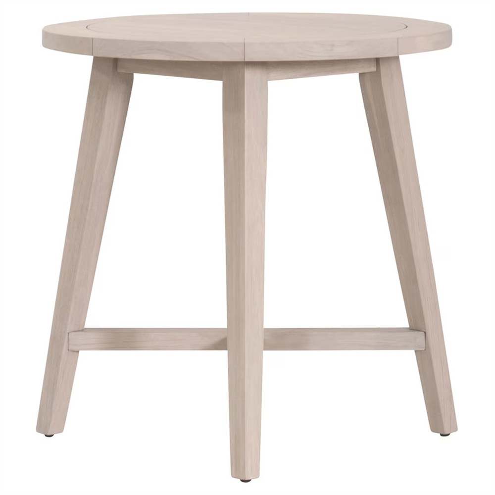 Nadia Coastal Beach Washed Teak Round Outdoor Counter Table - 36"|