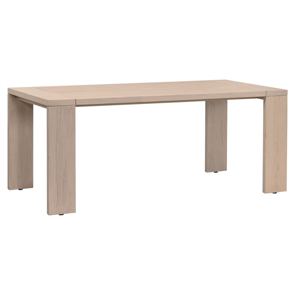 Samuel Coastal Beach Washed Teak Outdoor Rectangular Outdoor Dining Table -72"|