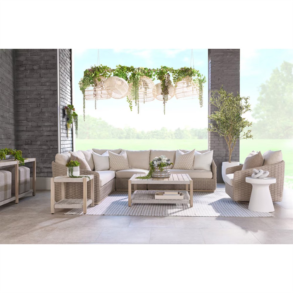 Safia Coastal Beach Cream Performance Brown Aluminum Outdoor Swivel Rocker Chair|