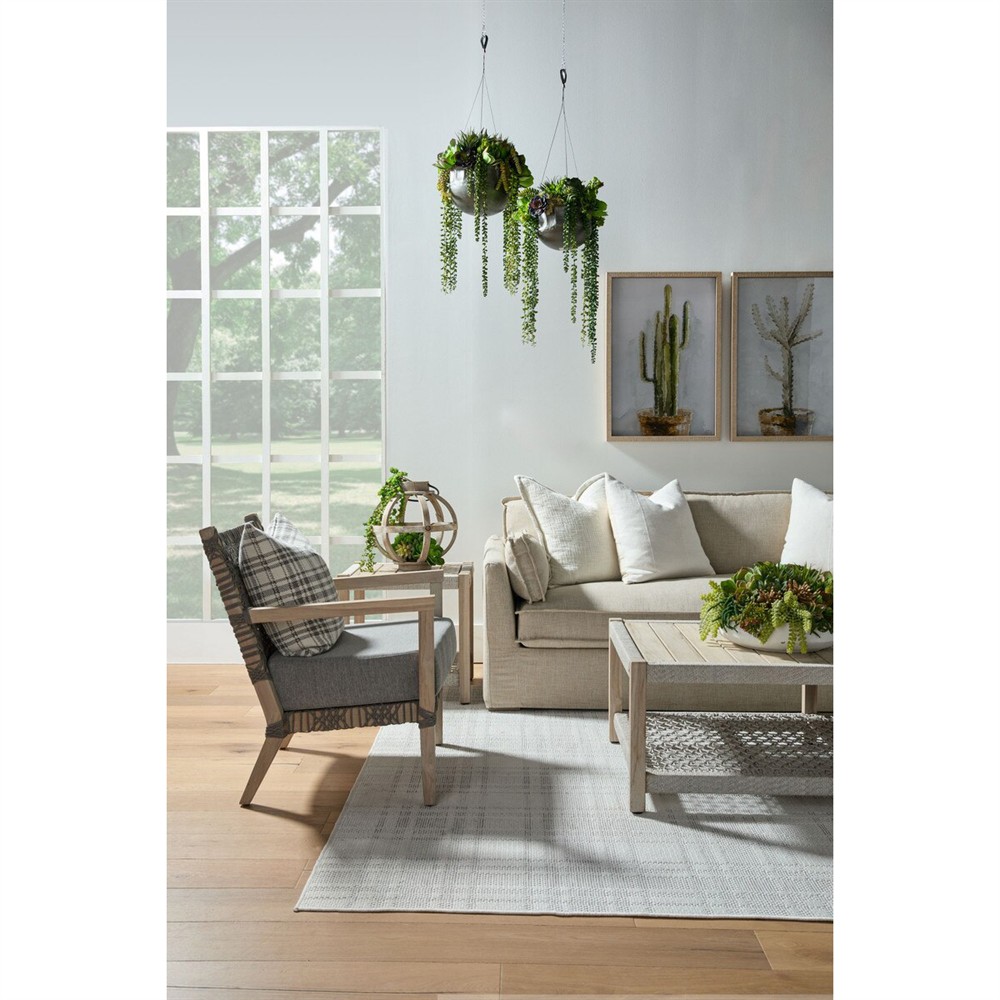 Shomari French Country Cream Performance Slipcovered Outdoor Sofa - 91"|