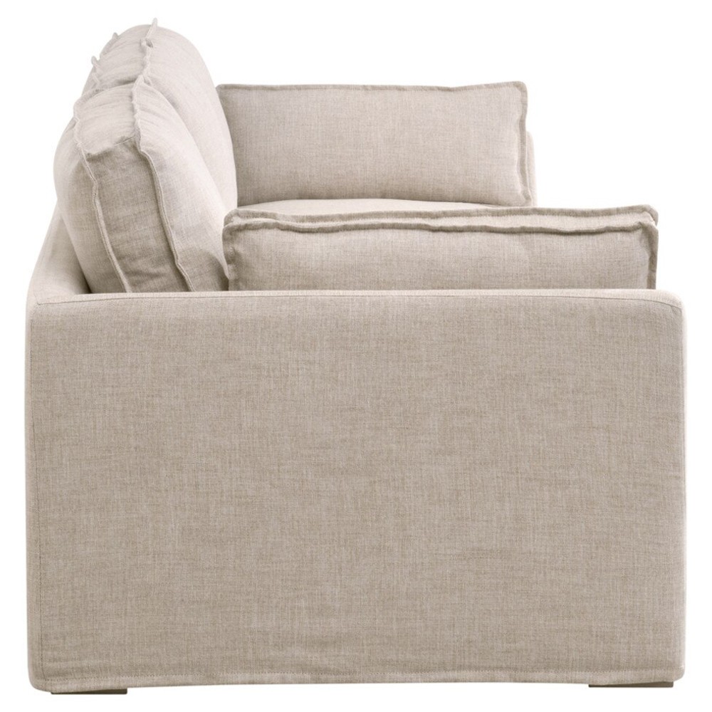 Shomari French Country Cream Performance Slipcovered Outdoor Sofa - 91"|