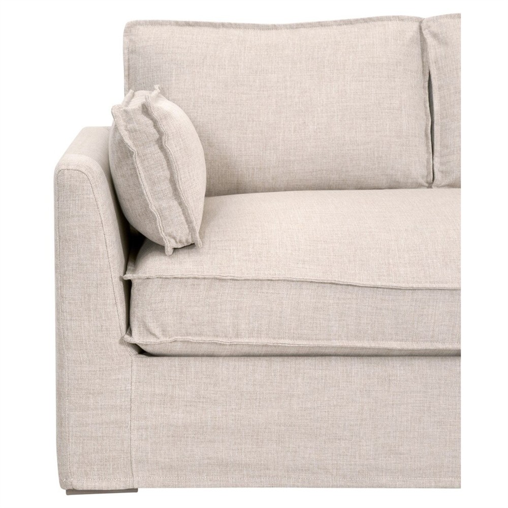 Shomari French Country Cream Performance Slipcovered Outdoor Sofa - 91"|